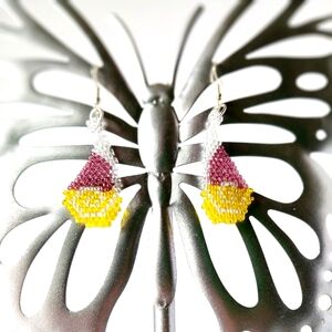 Handwoven Earrings | Beaded Jewelry | Team Spirit